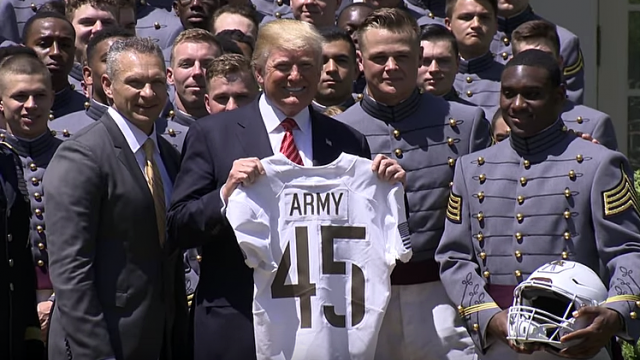 ARMY FOOTBALL VISITS WHITE HOUSE FOR CIC TROPHY PRESENTATION Army visits White House, President Trump, 2018