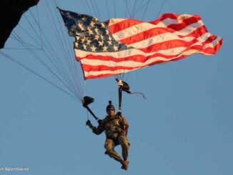 us flag skydiver